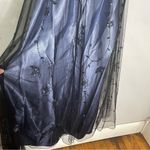 Betsy and Adam Vintage 90s Y2K Betsy Adam Prom Dress Gown Goth Fairy Beaded‎ Split Mesh Blue 8 Photo 6