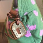 Dooney & Bourke RARE🔥Authentic Leather/cotton Duck print Satchel/Shoulder bag Photo 5