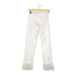 frame denim Frame White Denim Le High Straight Leg Feather Hem Jeans Size 24 Photo 2