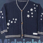 Taylor Swift Official  Midnight Cardigan Size Medium Large Navy Blue Cable Knit Photo 0