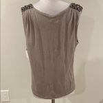 Joie  Nara Beaded Shoulder Linen Tank Opal Gray Photo 3
