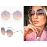 Chloé 💕CHLOE💕 Carlina Twist Round Sunglasses ~ Gold Rainbow Gradient New in Box Photo 1