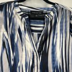 Jones New York Jones‎ New York Size Small Pullover Blue White Black Blouse Long Sleeve V Neck Photo 1