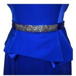 Rickie Freeman Teri Jon Royal Blue Illusion Neck Cocktail Dress Size 6 Photo 2