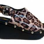 Volatile 6 Leopard Studded Wedge Platform Sandals boho Y2K whimsi anial cheetah Black Photo 0