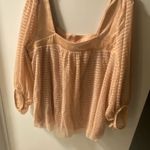 Meadow Rue Peach Striped Blouse Meadow Rue Size: L Size L Photo 2