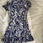 Lulus White And Blue Skater Dress Photo 2