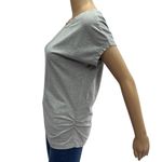 ZARA Basics Heathered Gray Dolman Short Sleeve Ruched Side Tee Shirt Womens XL Photo 3
