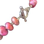 VTG Polished Faux Swirl Coral Beaded Necklace Choker Style 17” Hook Close Pink Photo 2