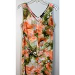 Anthony Original Coral Green Floral Chiffon Overlay Maxi Dress Size Small Photo 1