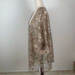 Anne Klein  sheer latte sequin embroidered layering kimono women’s L/XL Fairycore Photo 2