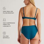 Quince NWT Italian High Rise Teal Blue Bikini Bottom Swimwear Sz M Photo 3