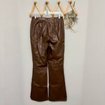 Tiger Mist Brown Faux Leather High Waisted Flare Pants Size M Photo 4