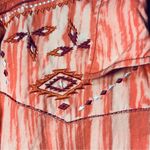 Cowgirl Hardware Pink Peach Western Embroidered Snap Button Up Sz XL Orange Photo 5