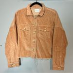 American Eagle Outfitters Corduroy Peach Tan Utility Shirt Jacket Cropped Medium Photo 3