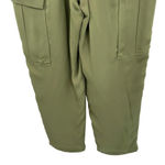 Theory Green Cropped Straight Fit Cargo Utility Silk Pants Size Small Photo 7