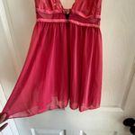 Rachel Roy Pink Lace Babydoll Lingerie Sheer Mini Dress Heart Detail Teddy Size M Photo 5