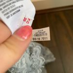 American Eagle  Gray Off the Shoulders Eyelet Crop Top Photo 5