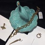 Kendra Scott New Double Link Bracelet with 3 Gold Tone Charm Accessories Photo 0