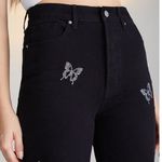 PacSun Women's 100% Cotton Black Ultra High Rise Slim Black Jeans Butterfly Desi Photo 3