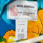 Vtg. Royal Hawaiian Hibiscus‎ Maxi Dress Sz 6 Blue Yellow Floral Made in Hawaii Photo 2