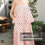 Sachin + Babi  Strapless Red and White Top Size Small Photo 1