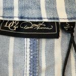 Diane Gilman Striped Denim Double Breasted Jacket Blue White Size Small Preppy Photo 5