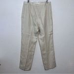 Lafayette 148 Womens BARROW LINEN DRESS Pants Size 14 Ivory STRAIGHT Photo 1