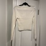 NWT Willow & Wind Size M Cream Long Sleeve Ribbed Knit Top Pink Satin Bow Detail Size M Photo 6