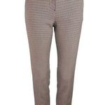 H&M  Women's Brown Houndstooth Plaid Flat Front Crop Skinny Career Pants Size 0 Photo 0