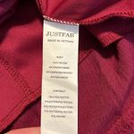 JustFab small maroon dress lined cold shoulder ruffles adjustable straps belted Photo 7