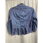 Ann Taylor Loft Jacket Women's 4 Blue Denim Front Button Long Sleeve Pleated B71 Photo 5