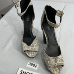 Charlotte Russe Womans Sandals 10 Ivory Beige Snake Print Ankle Strap Platform Photo 0