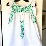 Mi Golondrina Soledad Embroidered Cotton Blouse White Green Floral Small EUC Photo 0