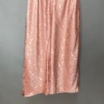 Lulus  Dress Cowl‎ Neck Pink Floral Print Iridescent Size Small Midi Side Slit Photo 5