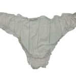 Aerie White Cheeky Lettuce Hem Bikini Bathing Suit Bottoms White Eyelet medium Photo 2