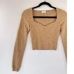 Aritzia Wilfred Womens Sweater Brown Greer Cashmere Wool Cropped Pullover Small Photo 4