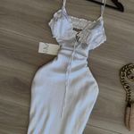 ZARA dress white midi ruffled lingerie inspired bodycon fitted wedding Photo 2