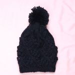 Black Pom Knit Beanie Photo 0