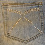 Cache  Rhinestone Stud Jean Pant Size S 2 Denim capris EUC Photo 2