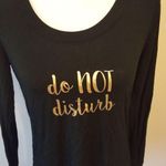 Soma Womens Black Long Sleeve "Do Not Disturb" Top XS Rayon & Spandex Comfortabl Gold Photo 2