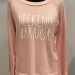 Rae Dunn Pink 'Weekend Warrior' Sweatshirt large  brand Photo 0