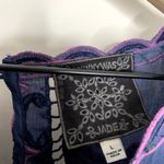 Johnny Was Reina Midi Dress Womens Large Linen-Blend Blue Embroidered Photo 11