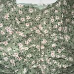 Cute Summer Floral Green Women's Top Size Medium Photo 4