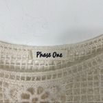 Offwhite Floral Crochet Lace 3/4 Sleeve Top with Fringe White Photo 4