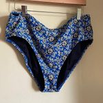 J.Crew COPY - Ruched bandeau bikini top and bottom set in cobalt floral SZ XXL Photo 3