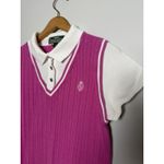 Ralph Lauren Ralph Lauren Womens Cable Knit Sweater Vest Shirt Large Pink Logo Tennis Preppy Photo 1