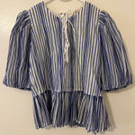 Marie Oliver Blue and White Striped Top Photo 0