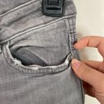 ZARA mouse grey distressed shark bite hem skinny jeans jewel button size 2 Photo 6