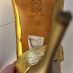 DENNY ROSE METALLIC GOLD BOOTIES WITH LOGO CHARM Size 6 Photo 8